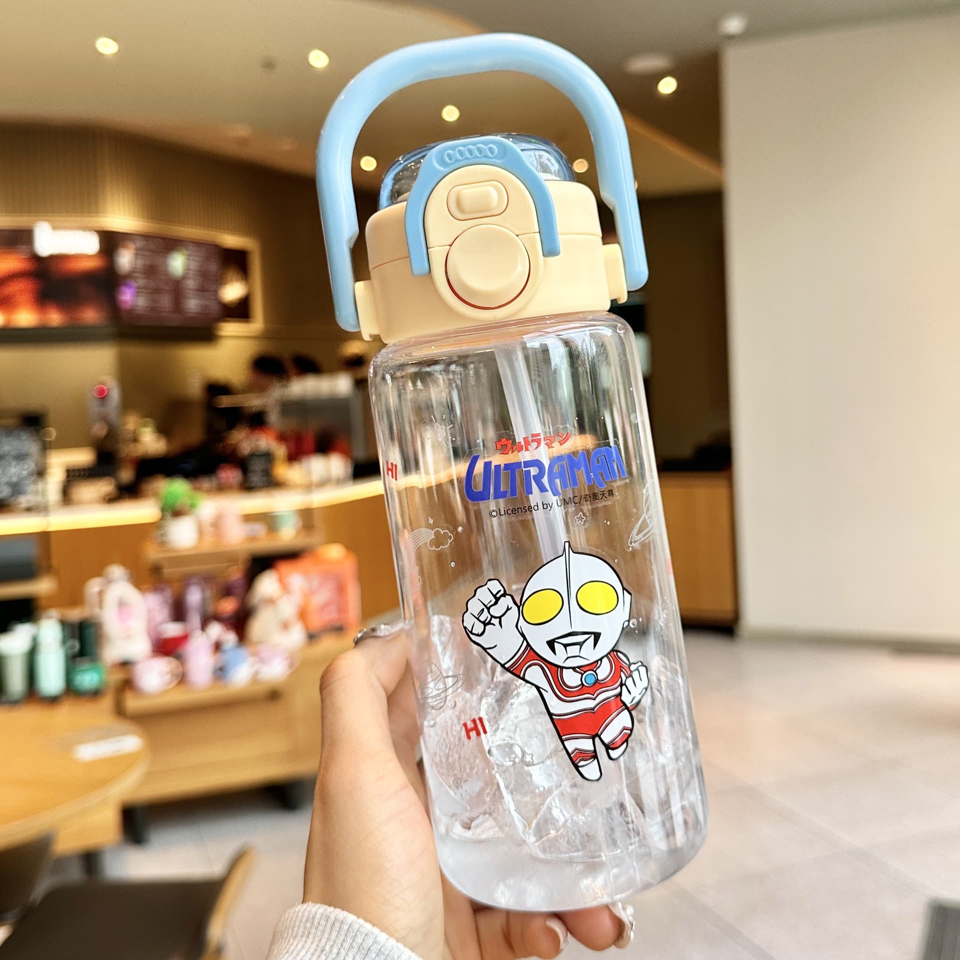 Ultraman Children's Water Bottle for Boys 2026 New Straw Cup Dual-Drink Opening, Suitable for Kindergarten and School, Summer Cup