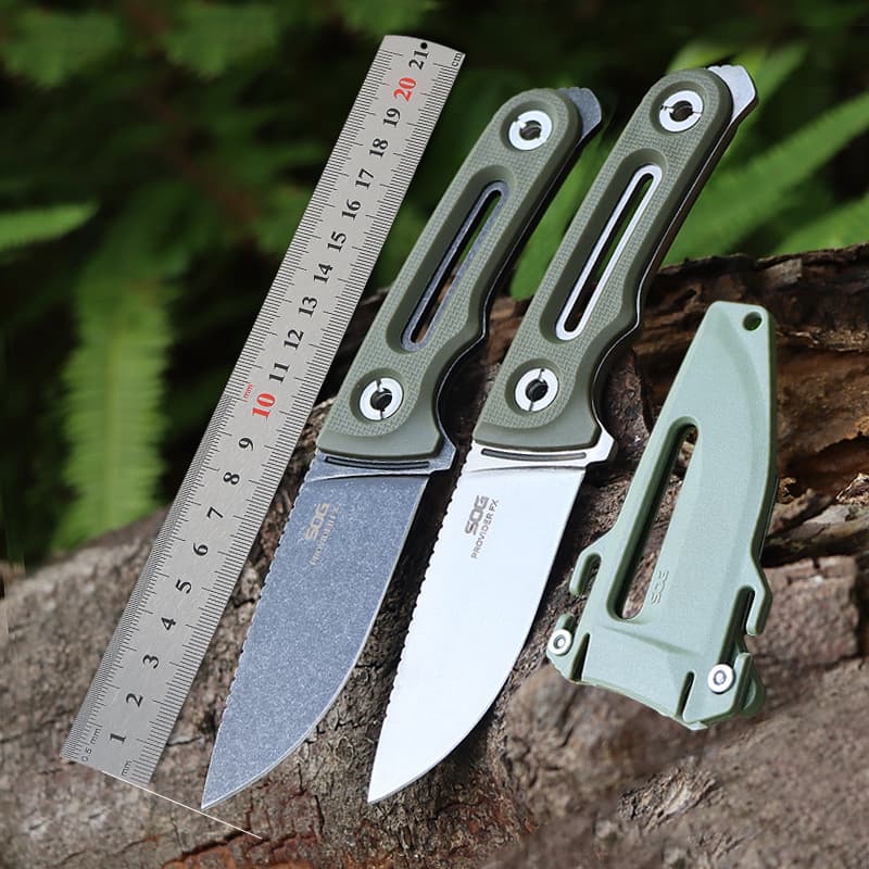 Cross-border Stainless Steel Outdoor Knife Portable Field Survival Knife Multi-function Camping Fixed Blade Fruit Knife Yangjiang Knife