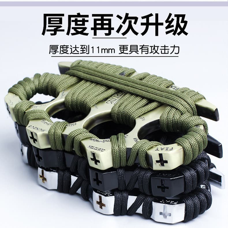 Finger tiger four-finger evil spirit glove zinc alloy thickened self-defense ring legal self-defense fighting iron fist buckle ring