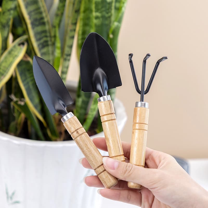 Gardening Tool 3-Piece Set Mini Garden Tools Multi-Function Shovel, Rake, and Spade for Home Plant Soil Loosening