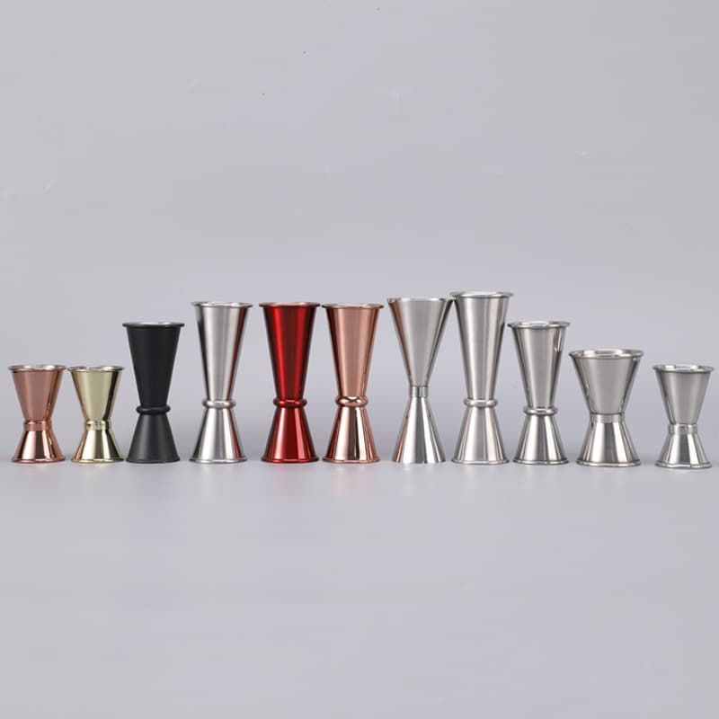 304 Stainless Steel Graduated Ounce Cup with Double-Ended Rolled Edge Measuring Cup, Cocktail Mixing Glass