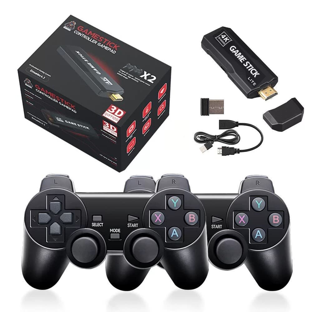 x2 Home Game Console HDMI High Definition PS Arcade 4K Game Box Dual Wireless Controllers TV Dual-Player Battle