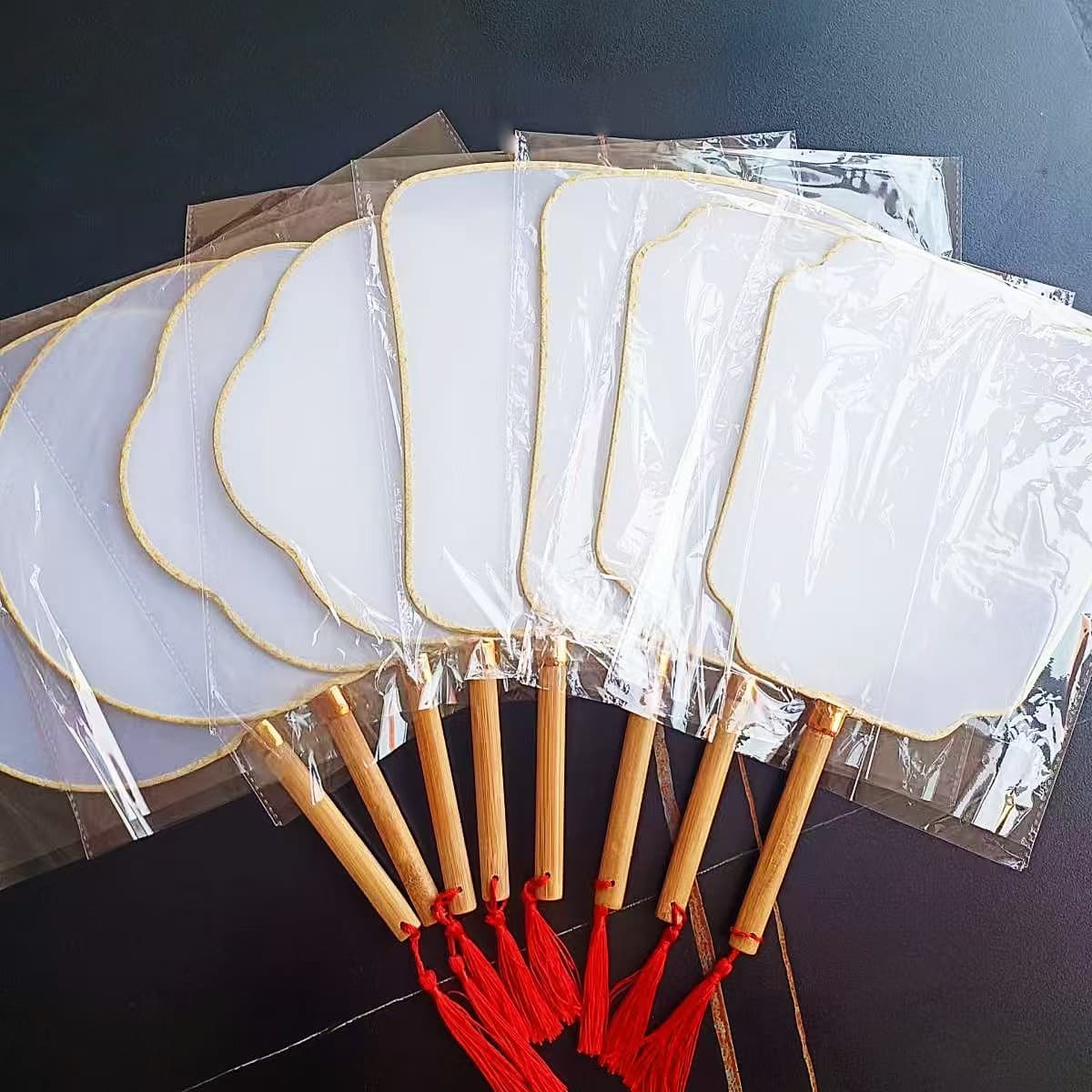 Blank Ancient-style Round Fan for Painting Handmade DIY, Kindergarten Art Materials, Student Practice Fan Wholesale