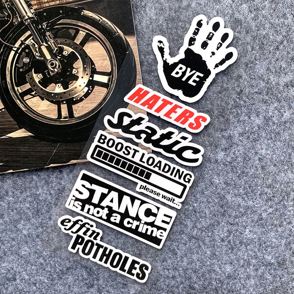 Reflective Vehicle Sticker Sponsor Motorcycle Sticker Helmet Decal Electric Scooter Car Modification Decorative Scratch-Resistant Reflective Sticker