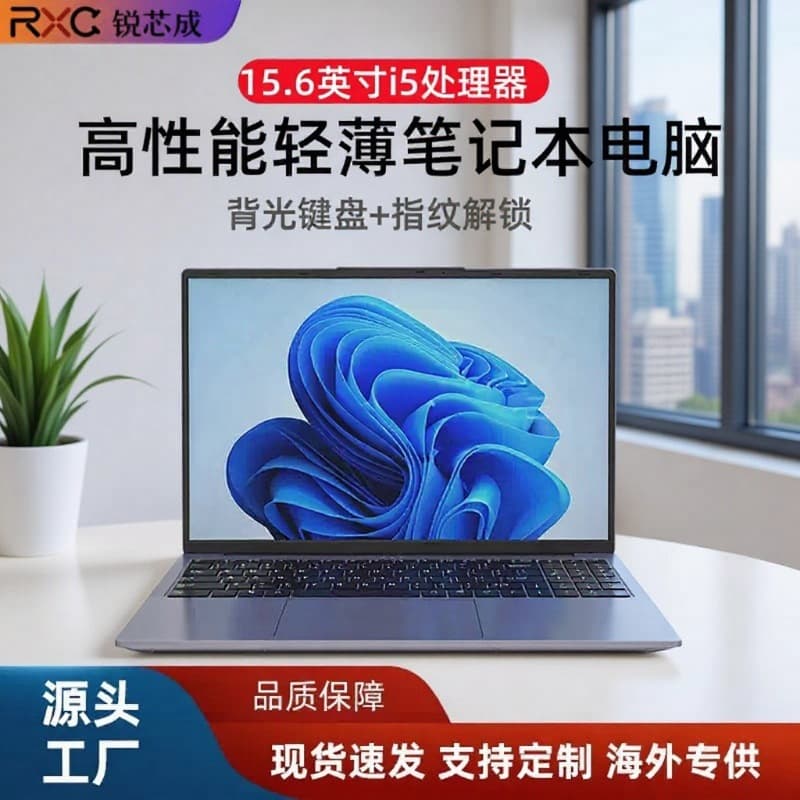 15.6-inch Core I5 laptop factory direct sales foreign trade export specializes in home use thin and light portable laptop