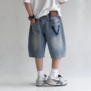 Boys' Denim Shorts Summer Thin New Style for Children Medium and Older Boys Shorts Five-Sevenths Length Fashion
