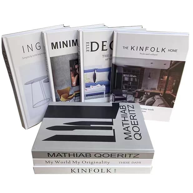 Nordic Style Real Book Hardcover Flip-Through Prop Book Decorative Ornament for Study, Model Room Book Model