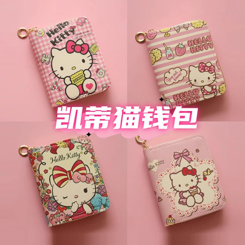 Cartoon hellokitty girls bank card coin purse coin bag mini cute zipper creative fashion wallet