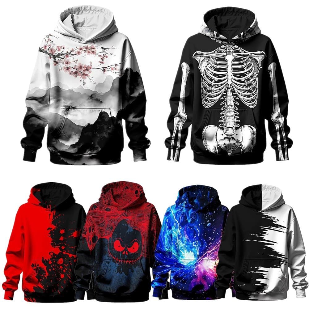 2025 Spring/Autumn New Arrival AliExpress Hot Selling Starry Sky Personalized Printed Kids Hoodie 3D Graffiti Children's Sweatshirt