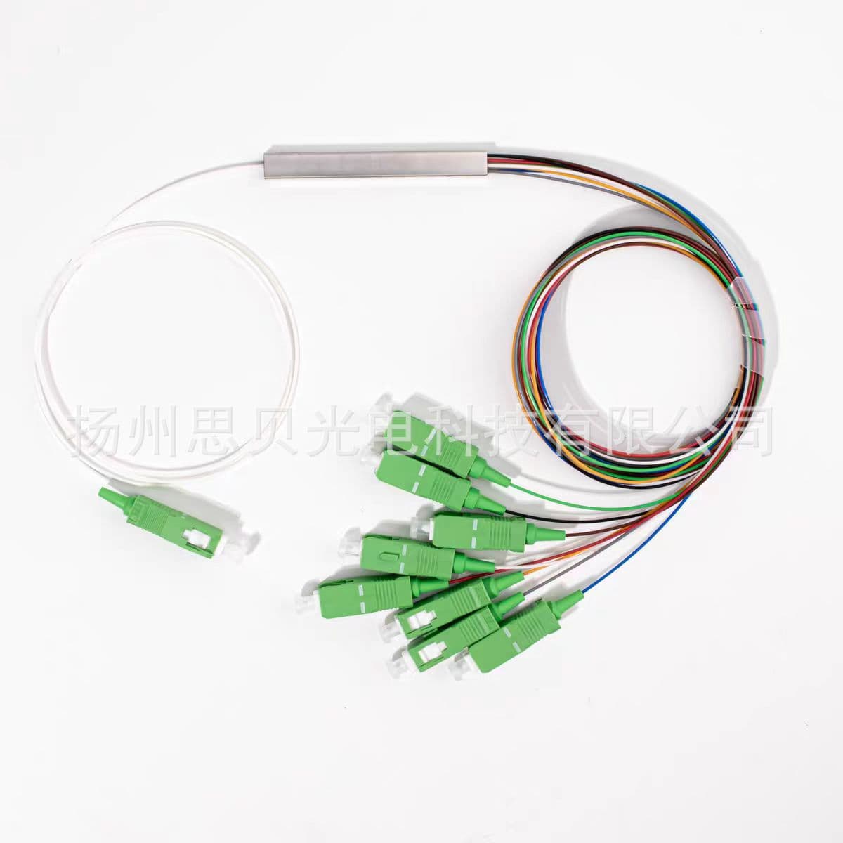 PLC Mini Optical Splitter 1x8 SC/APC Steel Tube Type Telecom Grade Fiber Optic Branch Splitter 1:8 Splitter