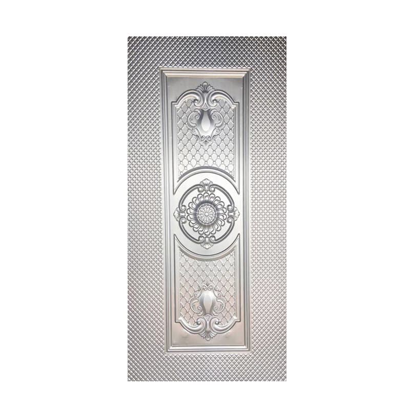 Export Embossed Cold-rolled Sheet Zinc Alloy Galvanized Door Panel, Stainless Steel Security Door, Customizable Grid Pattern for Light Luxury