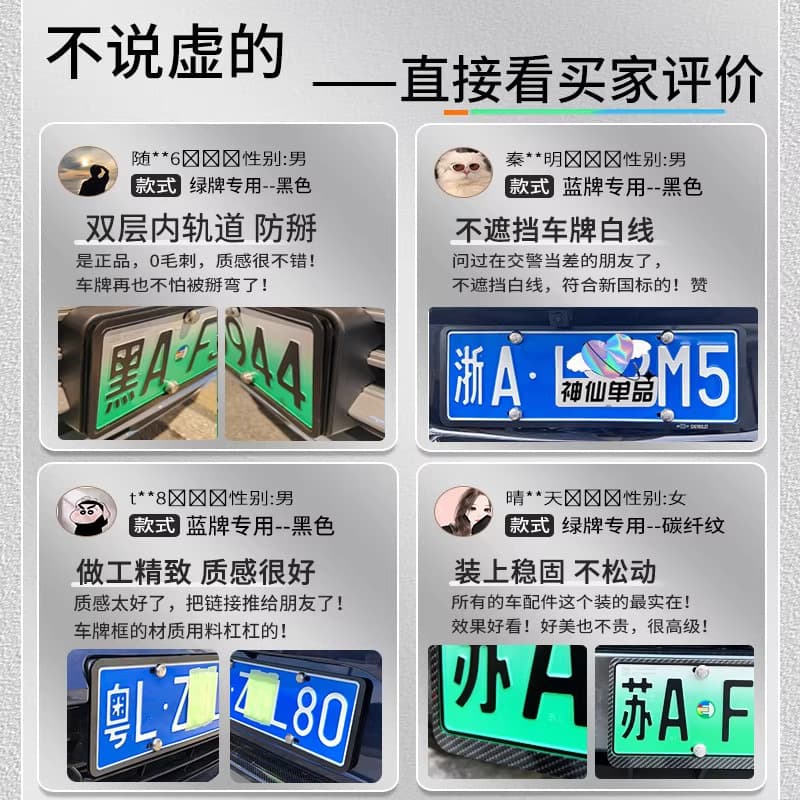Thickened License Plate Protection Frame for Cars, New Energy Green Plate Frame, Aluminum Alloy Blue License Plate Holder