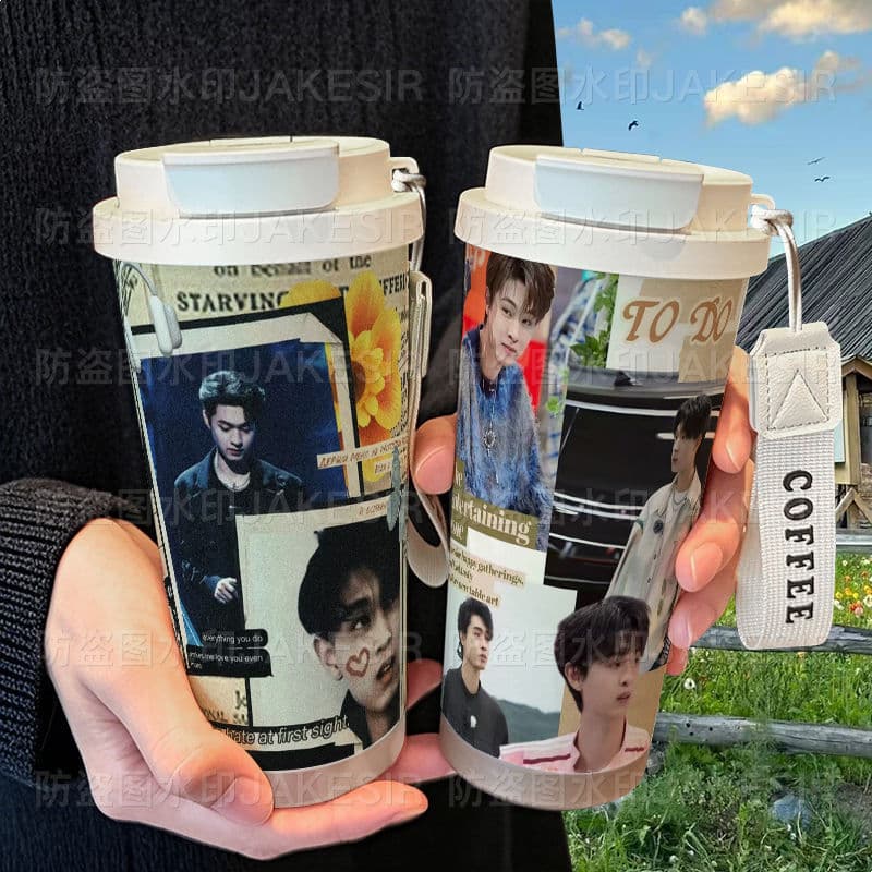 Yan Qin Xiaoxian Celebrity Merch Thermos with Figure Collectibles, High-Value Aesthetics, Straw for Female Students