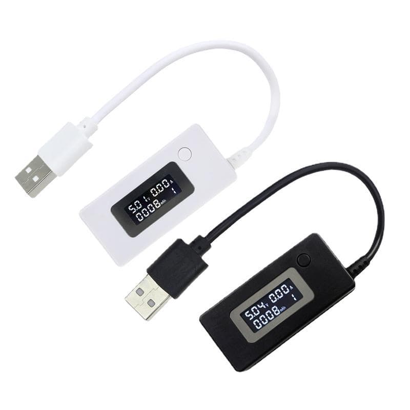 White Tail LCD Backlit Digital USB Current Meter Voltage Meter Charging Capacity Tester Detector