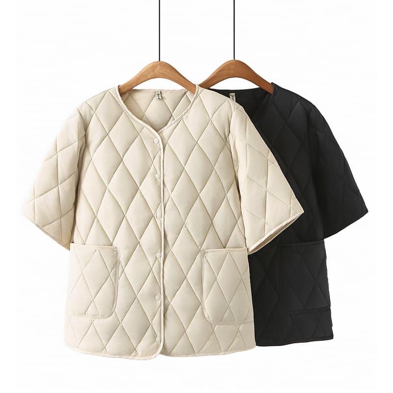2024 Autumn/Winter Short Sleeve Waistcoat Plus-Size Women's Clothing Round Neck 200 Jin Curvy Girl Vest Cardigan Lightweight Slimming Vest 315