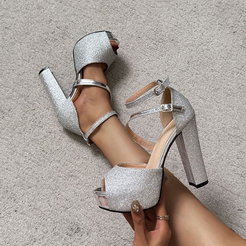 European and American fashion new style chunky heel platform sexy women's sandals sizes 33-44