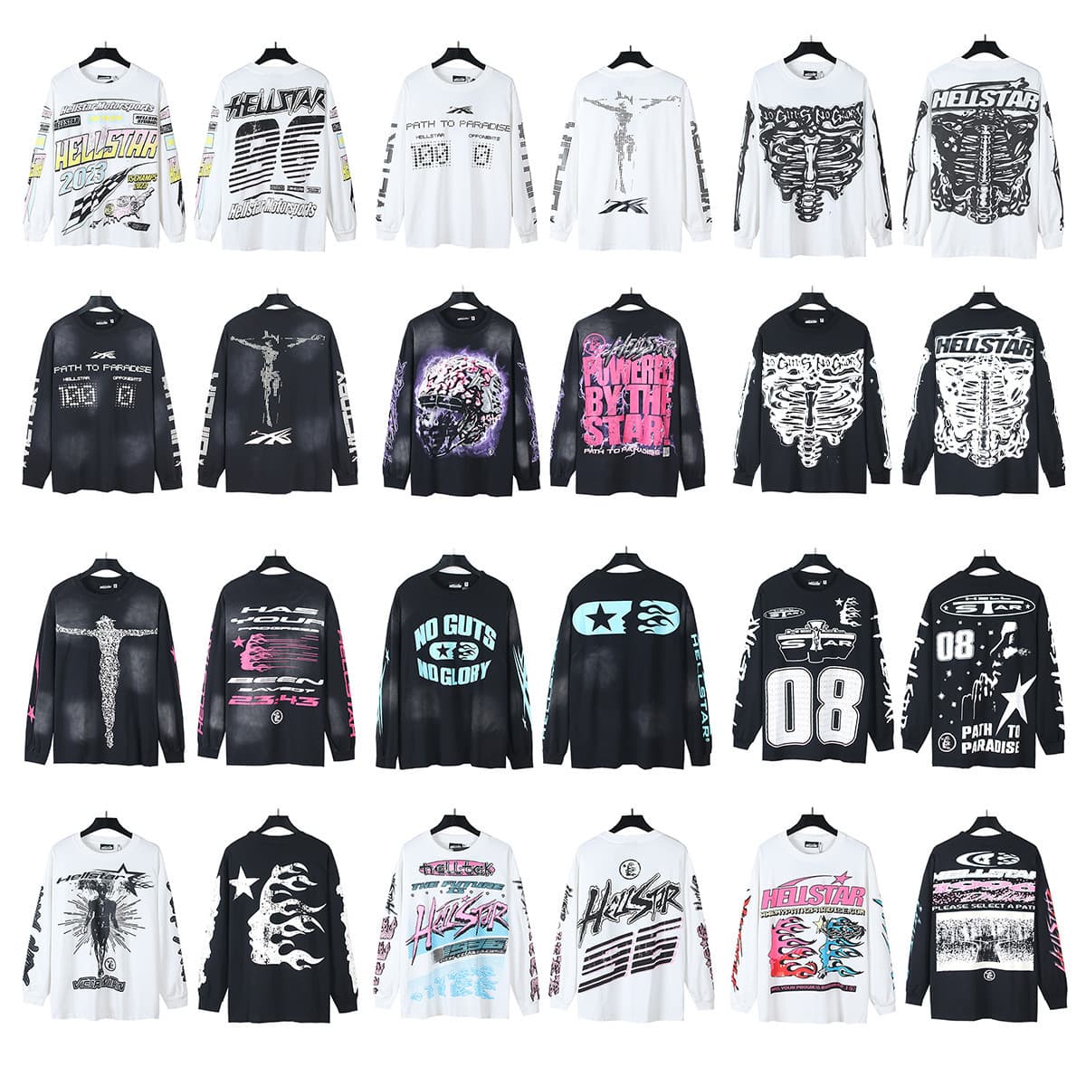 Wholesale Hellstar T-Shirt Autumn Fashion American Streetwear Loose Long Sleeve T-Shirt for Men and Women