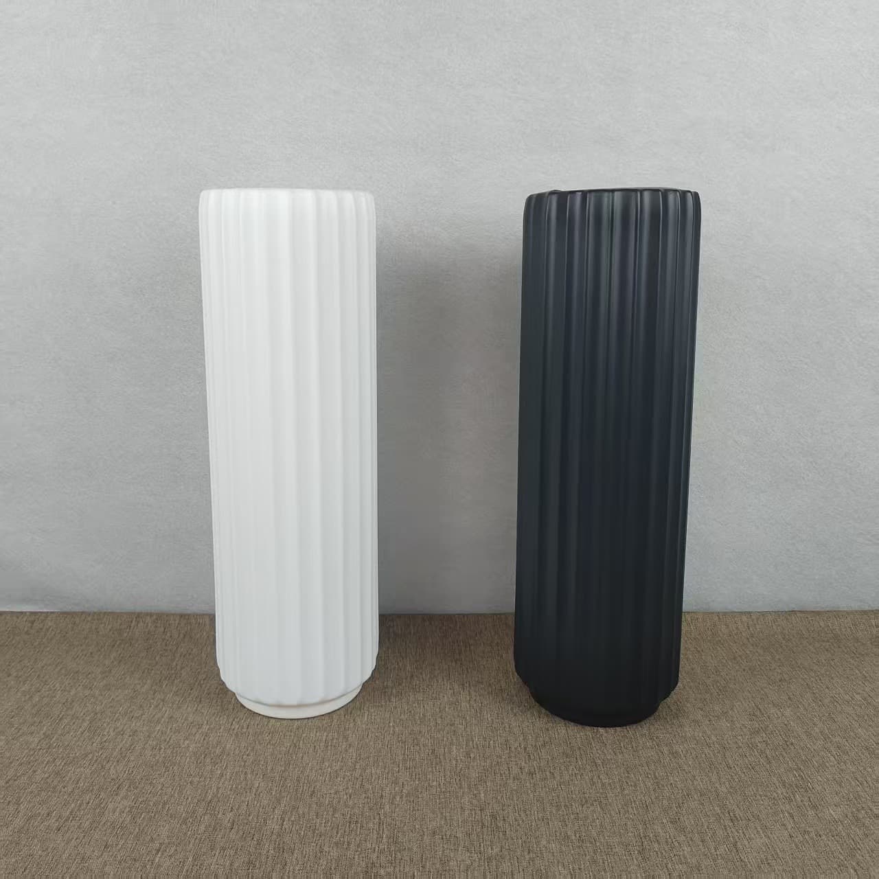 Cross-border wholesale plastic vase for living room dry flower arrangement floor-standing high Nordic decorative flower vessel plastic vase