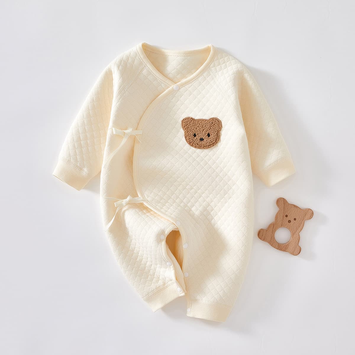 Baby Onesie Thermal Pure Cotton Newborn Sleepwear Unisex Long-Sleeve Crawling Romper Seamless One-Piece