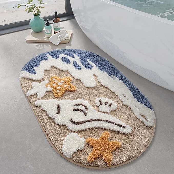 Faux Cashmere Bathroom Water-Absorbent Non-Slip Floor Mat, Bedroom Bedside Rug, Entryway Door Mat, Drop Shipping