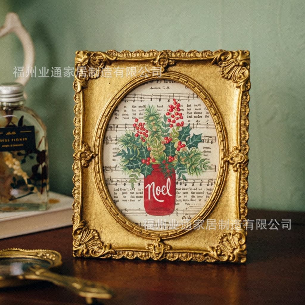 Nikeju French Carved Photo Frame European Style Wedding Photo Bedside Table Resin Ornament Carved Picture Frame
