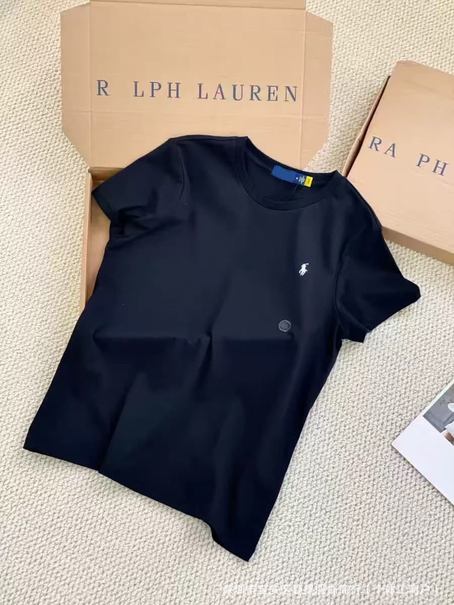 Paul T-Shirt with Embroidered Ralph Lauren Pony Logo, Unisex Summer Cotton Crew Neck Casual Versatile RL Short Sleeve