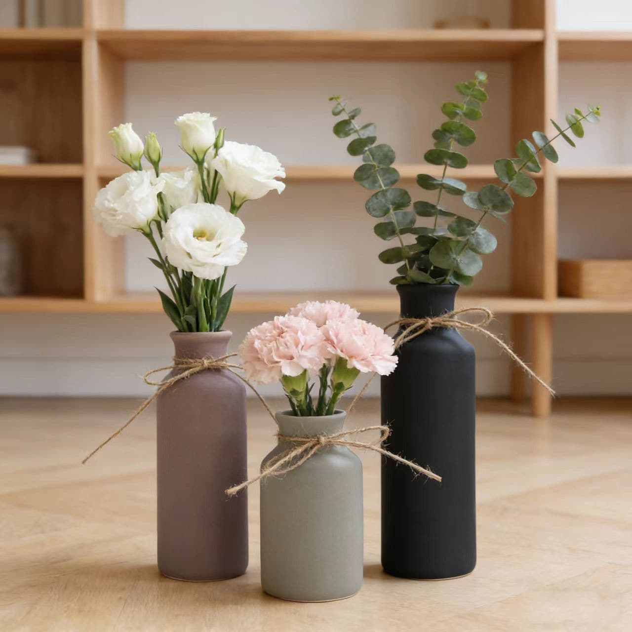 Ceramic vases, cross-border exclusive set, simple dried flower arrangement, flower ware, home accessories, soft furnishings, matching decoration