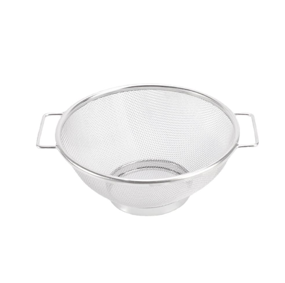 Stainless Steel Round Edge Double Handle Mesh Basket, Fruit and Vegetable Drainer, Desktop Storage Basket for Washing Rice and Vegetables