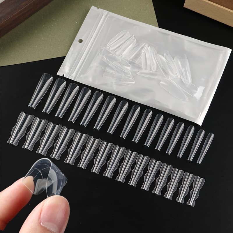 Cross-border new nail art crystal extension nail mold Sandwich type anti-spill glue seamless extension crystal nail mold