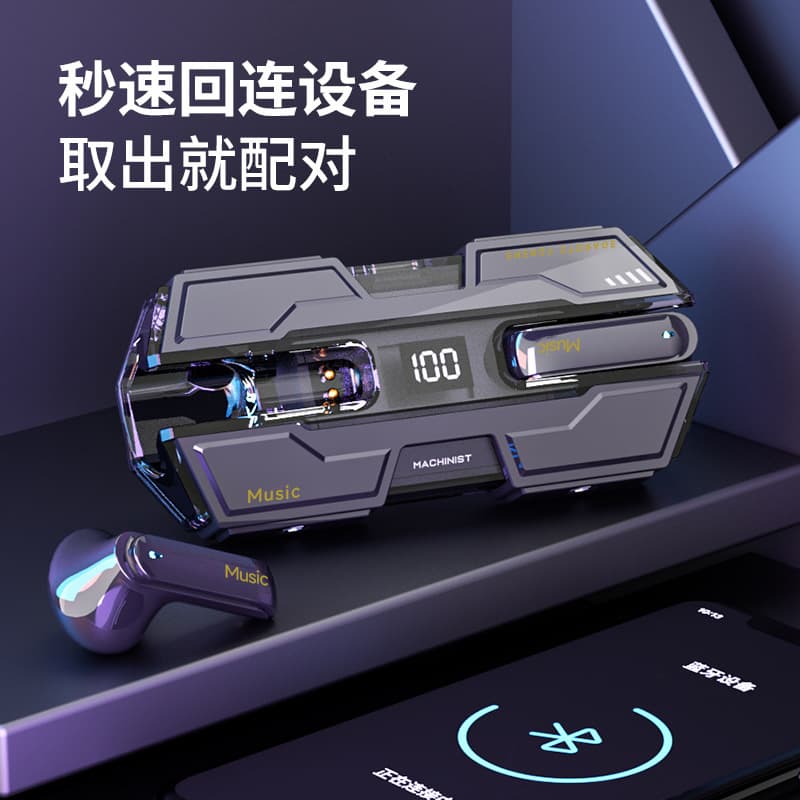 G20 Cross-Border Mecha-Style Wireless Bluetooth Earbuds In-Ear Sports Cool Gaming TWS Music Headphones