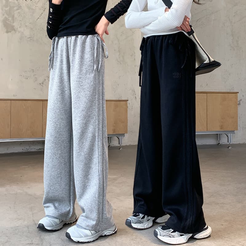 Girls' Sports Pants Spring/Autumn, Mid-Large Kids Wide Leg Pants, Casual Long Pants for Girls, Autumn Clothing, Teenagers Trendy
