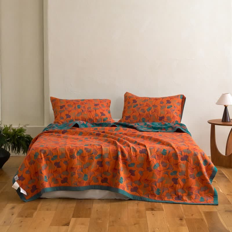 Luxury three-layer gauze jacquard cover blanket, multifunctional summer quilt, breathable multi-use bed cover for mother and baby