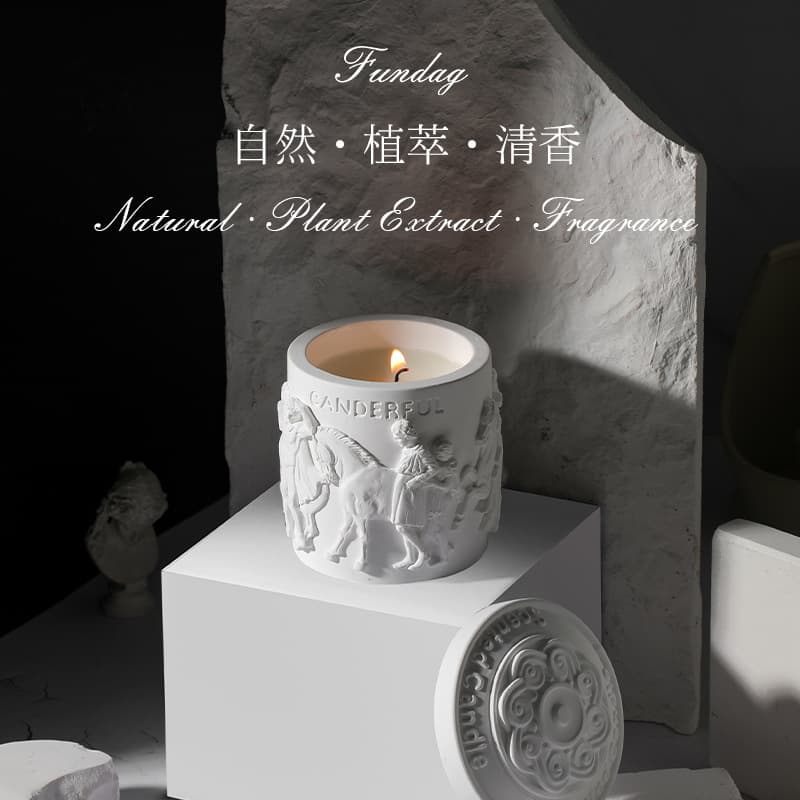 Aromatherapy Candle Retro Sculpture Plaster Cup Semi-Handmade Premium Bedroom Decor Ornament Soy Wax Fragrance Wholesale