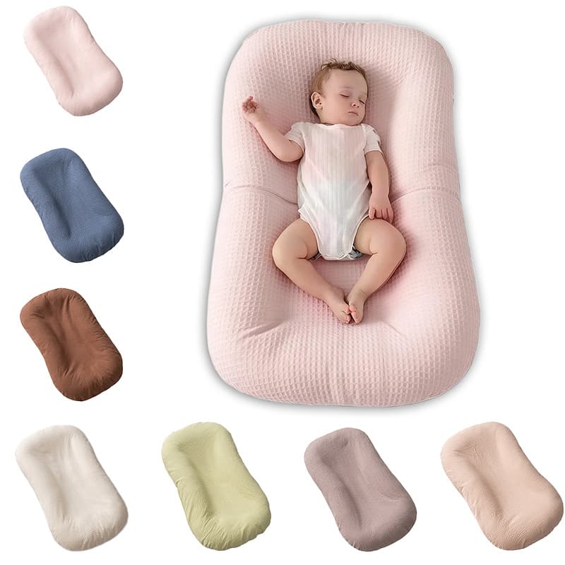 Cross-border waffle crib mid-bed pressure-proof removable and washable bionic bed baby confinement bed portable travel sleeping pad