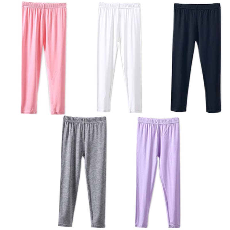 Girls cross-border thin modal can be worn outside leggings home pants small feet high elastic trousers black white girls