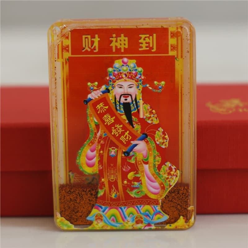 God of Wealth Portrait, Acrylic Sand Art Figurine, Electroplated Small Accessories, Pop Culture Decor, Commemorative Gifts