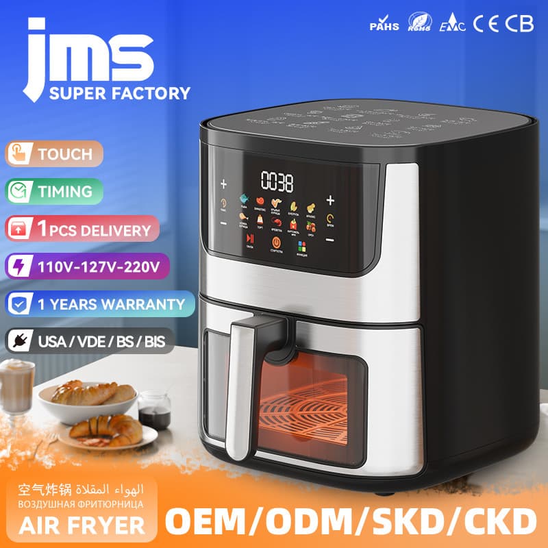 Stainless Steel Visual Air Fryer 15L Home Smart Touch Oil-Free Air Fryer and Oven Combo