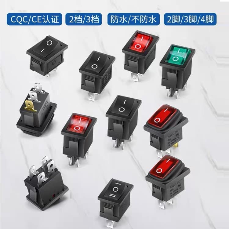 Waterproof KCD1 Rocker Switch with Blue Light, 4-Pin, Electric Cooker Switch, Boat Switch, 2-Pin 2-Position