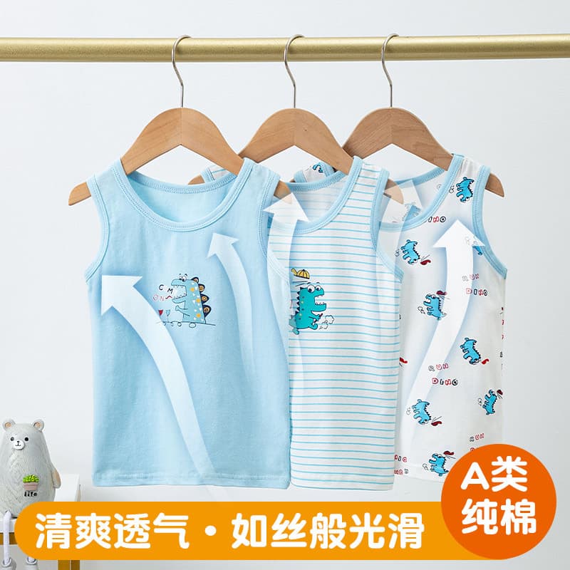 JX Children's Vest Summer Thin Cotton Inner Wear Baby Kids Girls Outer Wear Summer Undershirt Sleeveless Trend
