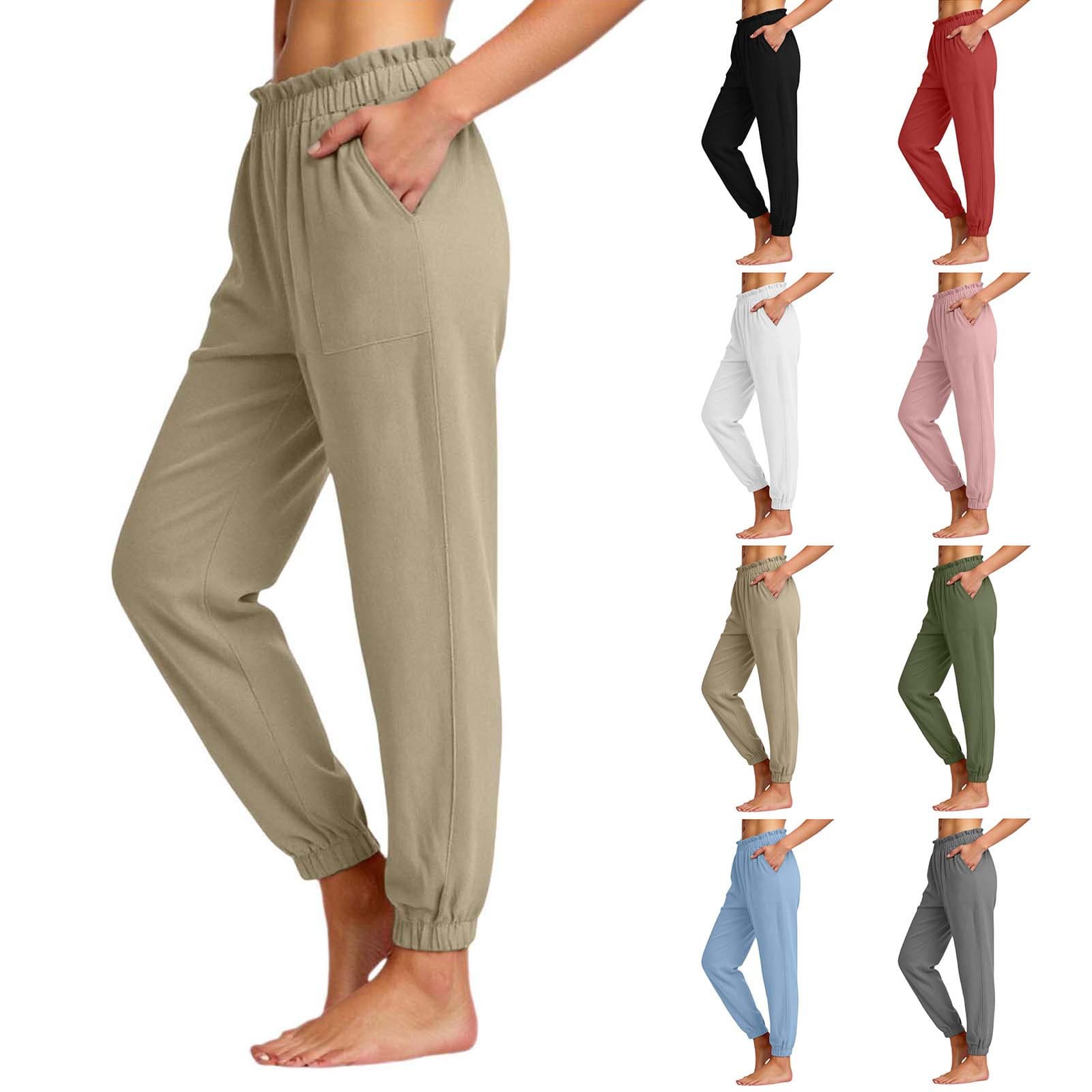 European and American cross-border 2026 summer new elastic waist casual trousers, leggings, comfortable and versatile running sports pants for women