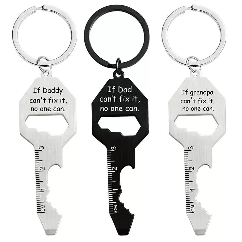 Keychain Pendant Screwdriver Wrench Bottle Opener Multifunctional Keychain Father's Day Christmas Holiday Gift