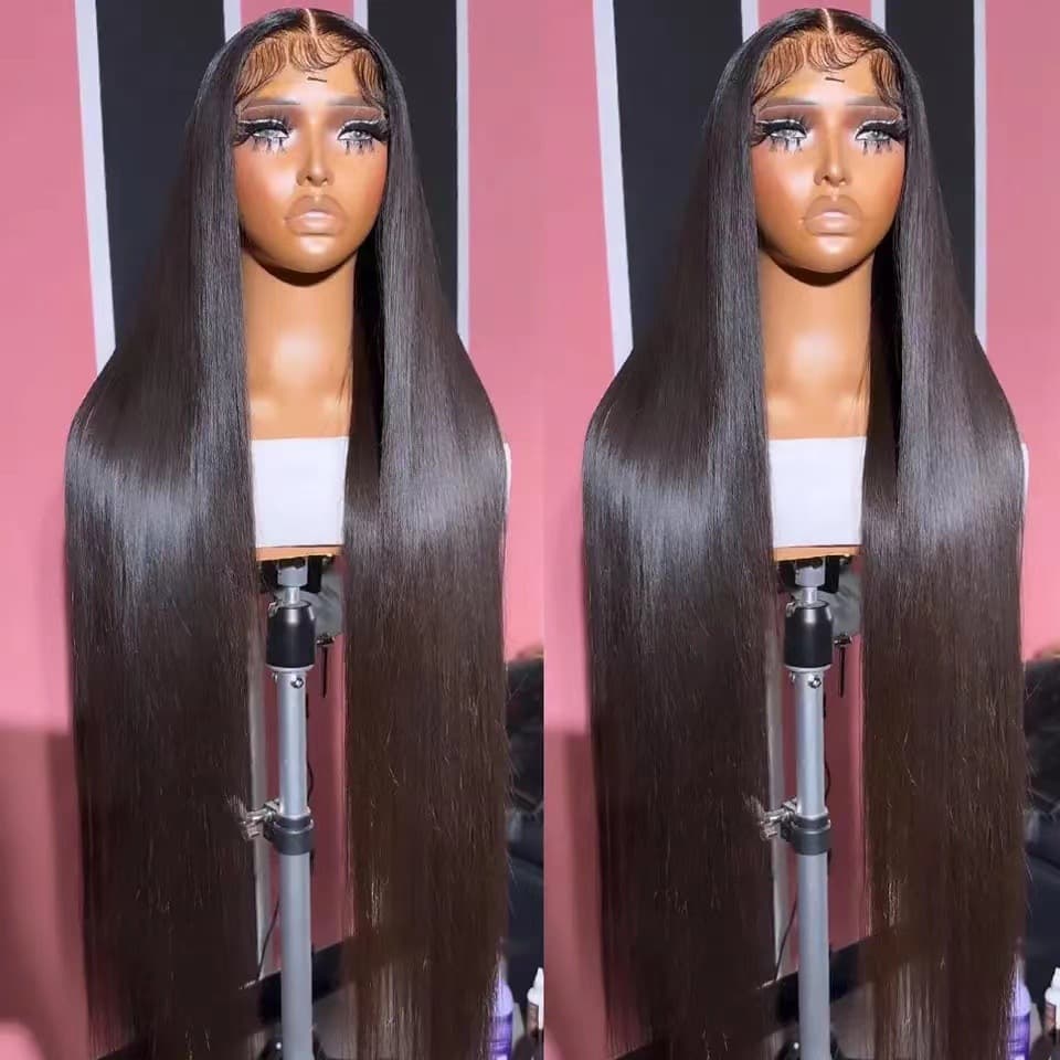 Cross-border Headband Wig Double Drawn Bone Straight Human Hair Wigs Front Lace Wig