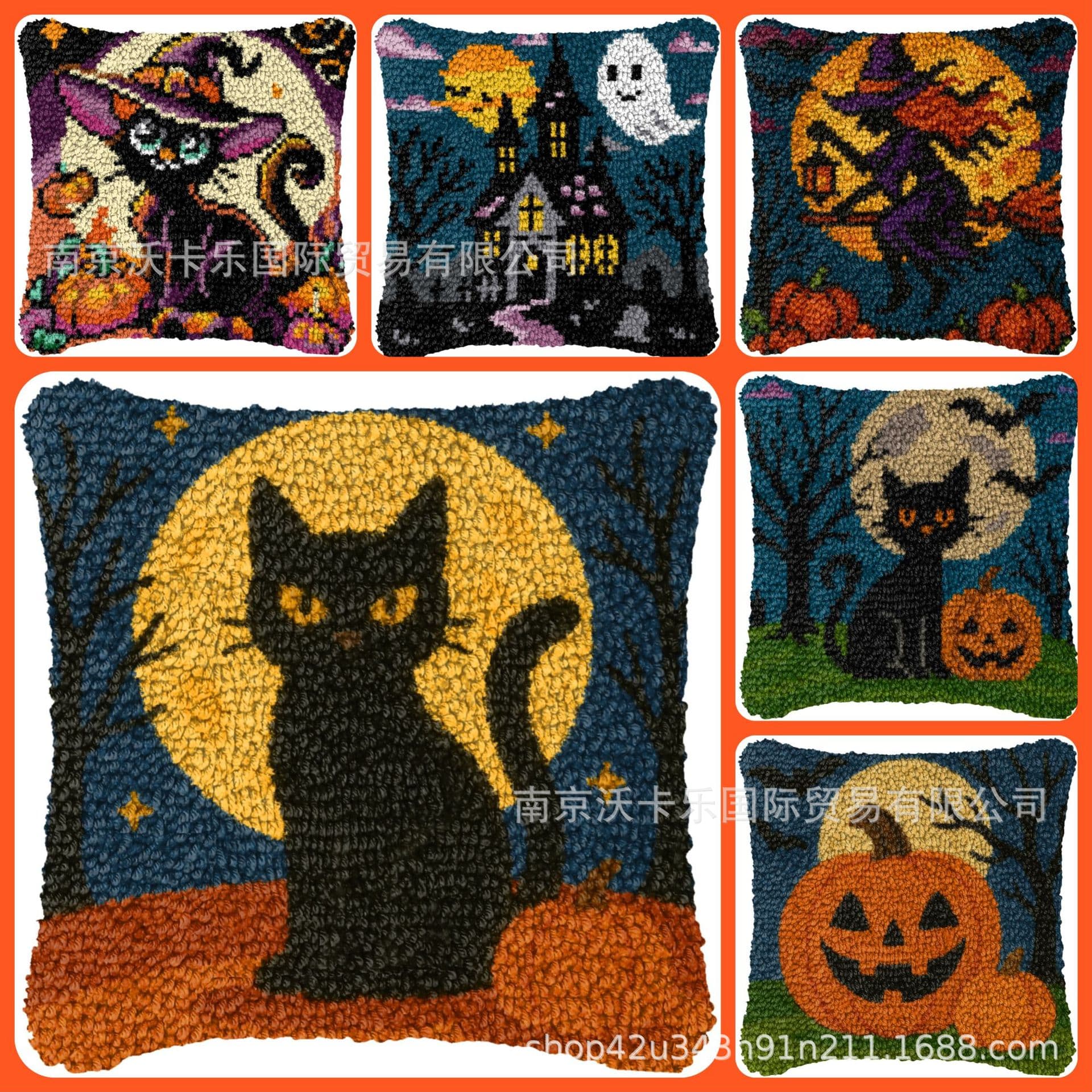 DIY Cat Cross Stitch Rug Embroidery Segment Embroidery Handmade Pillow Car Pillow Sofa Pillow Yarn Embroidery Pillow Material Kit