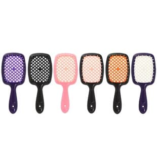 Cross-Border Hot Selling Hollow Grid Honeycomb Massage Comb, Wet and Dry Use, Hexagonal Straight Hair Styling Comb