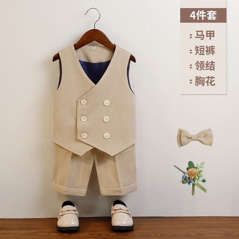 Kids Suit Dress Autumn British Style Floral Boy Performance Suit Baby Boy Birthday Photo Shoot Outfit Factory Direct