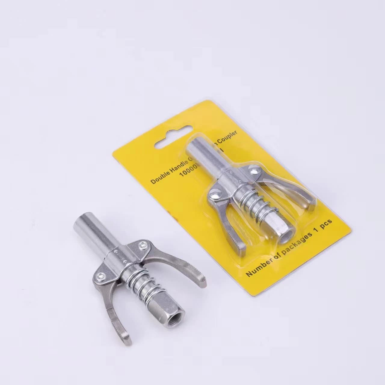 Locking Pliers Type High-Pressure Double-Handle Grease Fitting Stainless Steel Grease Gun Nozzle Head Self-Locking Manual/Pneumatic Grease Gun Accessories Wholesale