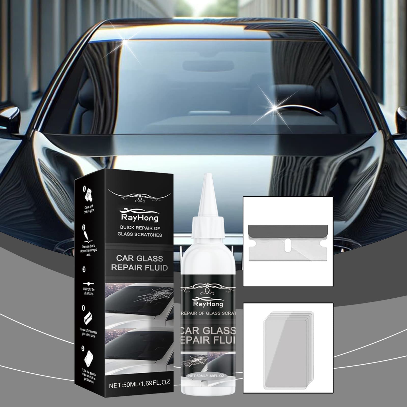 Rayhong Car Glass Care Glue Glass Nano Care Solution Quick Care Crack Glass Care Glue