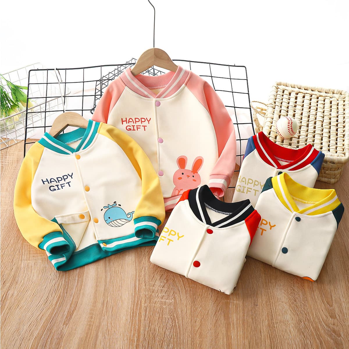 New Style Children's Fleece Cardigan Boys and Girls Jackets Outdoor Sports Hoodie Korean Version Baseball Jacket Wholesale from Manufacturer