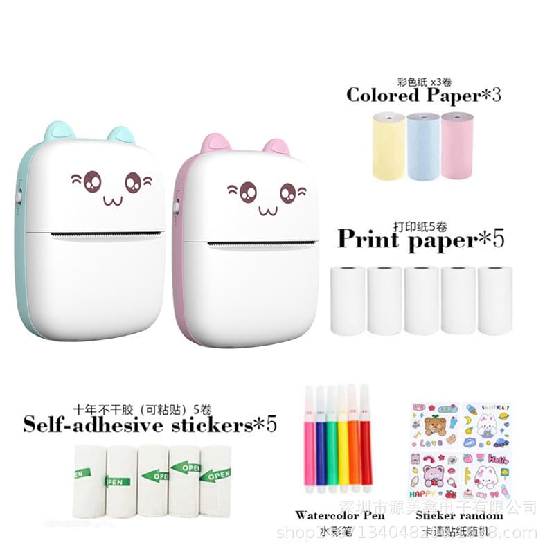 Cross-border mini 9 small portable printer to take photos, search questions, photos, thermal printing, student wrong questions factory no