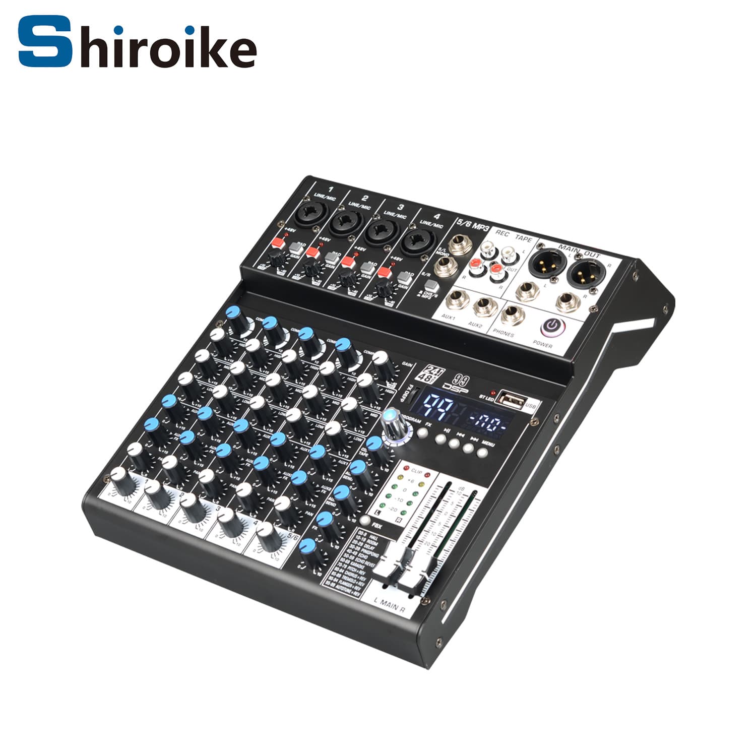 Bluetooth small 4-way mixer professional stage reverb USB mini mixer Bluetooth stage mixer